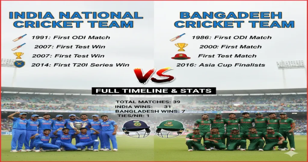 India National Cricket Team vs Bangladesh: Full Timeline & Stats