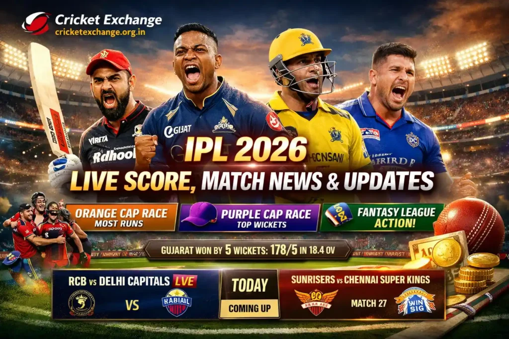 Cricket Exchange Live IPL 2026 Live Score, Match News and Real-Time Updates