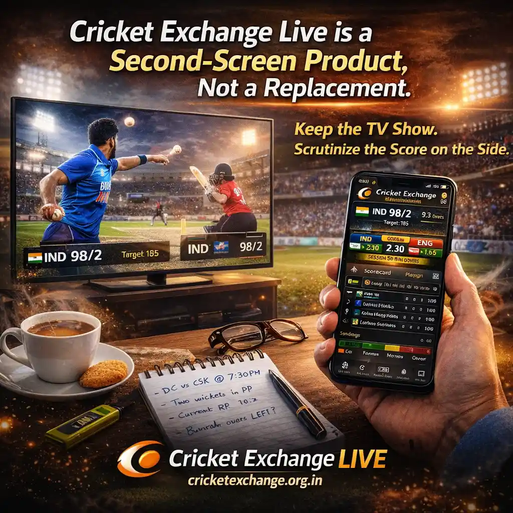 Cricket Exchange Live is a Second-Screen Product, Not a Replacement.
