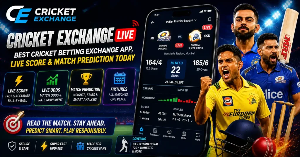 Cricket Exchange Live Best Cricket Betting Exchange App, Live Score & Match Prediction Today