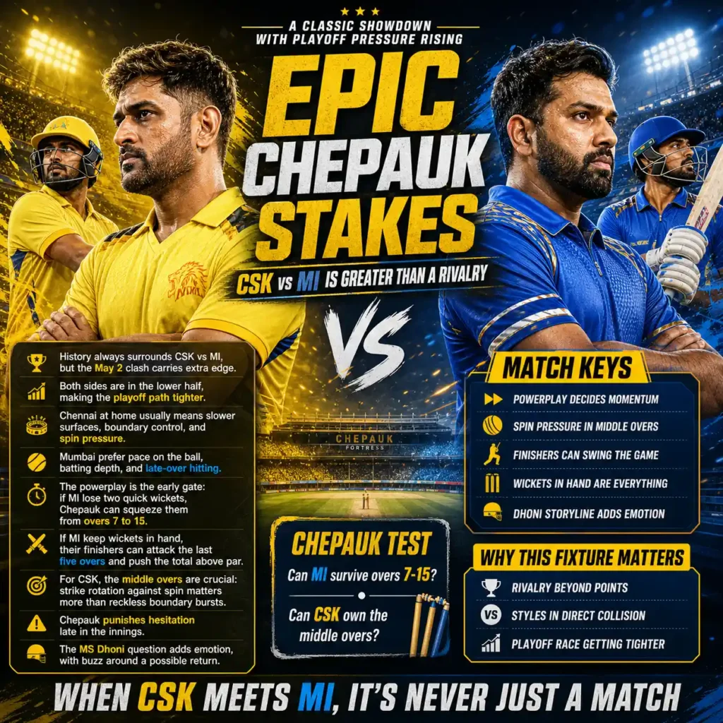Epic Chepauk Stakes CSK vs MI Is Greater Than A Rivalry.